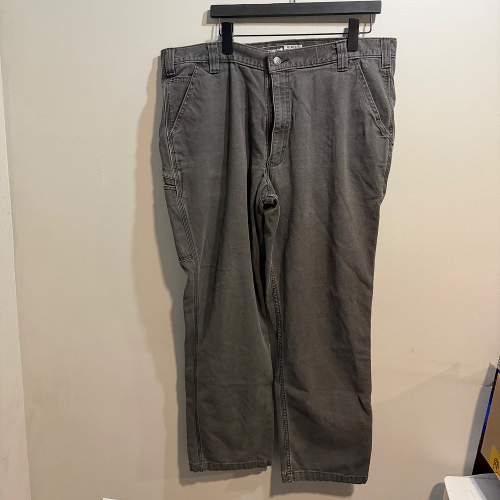 Carhartt Mens Relaxed Fit Carpenter Pants Gray Workwear Canvas 40x32